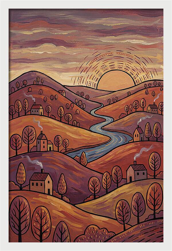 Sunset Over Rolling Hills