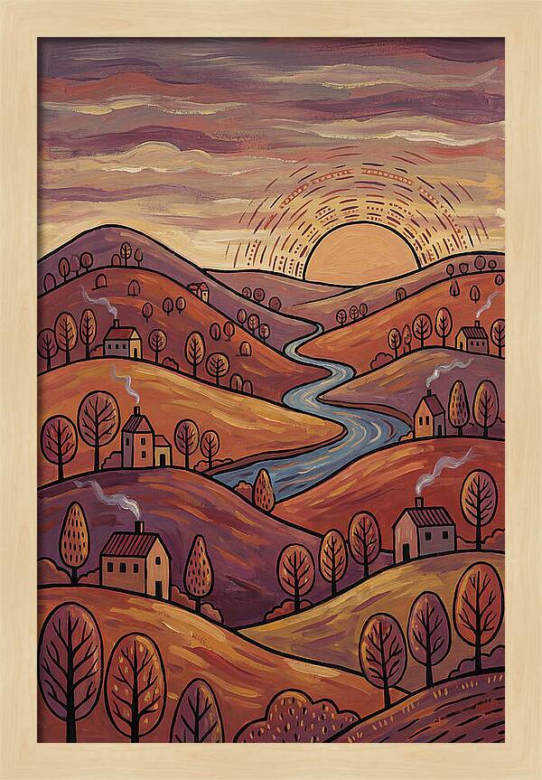 Sunset Over Rolling Hills