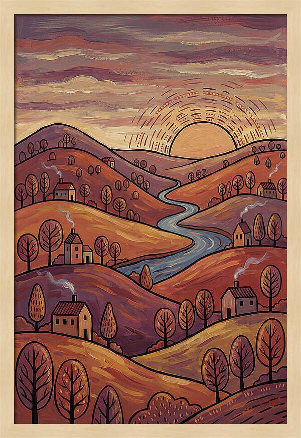 Sunset Over Rolling Hills