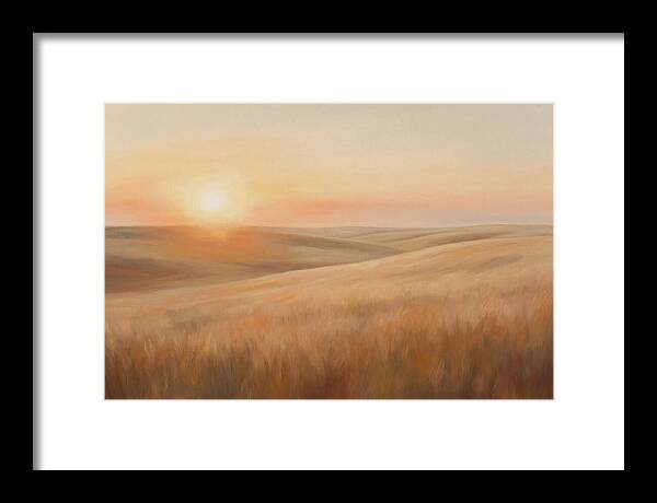 Sunset Over Vast Wheat Field