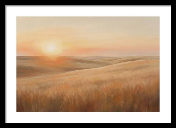 Sunset Over Vast Wheat Field