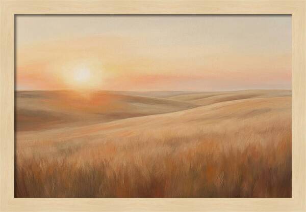 Sunset Over Vast Wheat Field