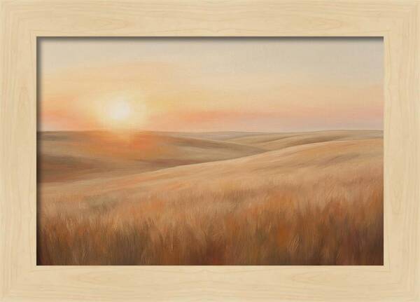 Sunset Over Vast Wheat Field