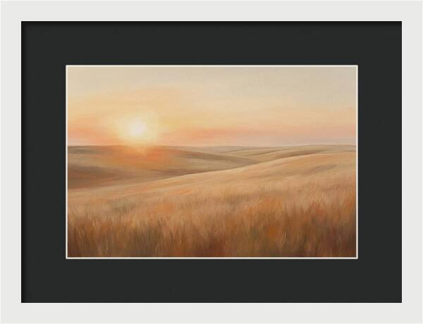 Sunset Over Vast Wheat Field