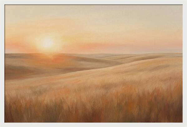 Sunset Over Vast Wheat Field