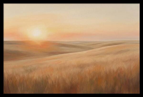 Sunset Over Vast Wheat Field