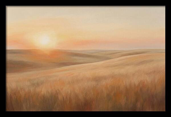 Sunset Over Vast Wheat Field