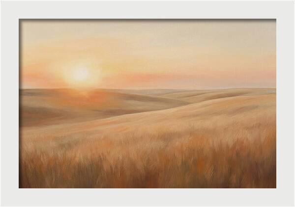 Sunset Over Vast Wheat Field