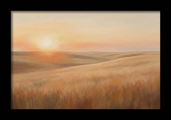 Sunset Over Vast Wheat Field