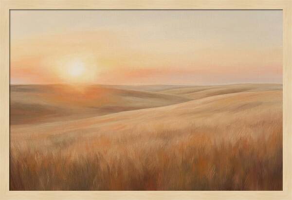 Sunset Over Vast Wheat Field