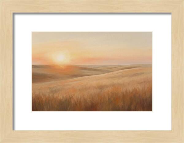 Sunset Over Vast Wheat Field