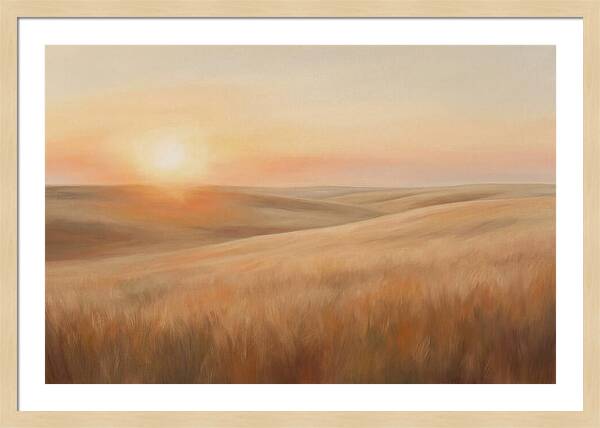 Sunset Over Vast Wheat Field