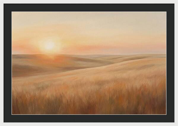 Sunset Over Vast Wheat Field