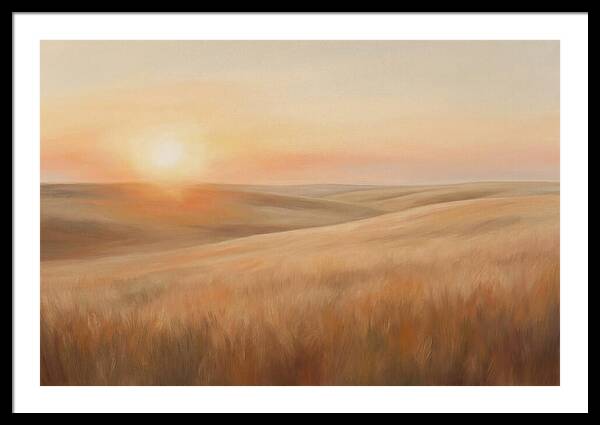 Sunset Over Vast Wheat Field