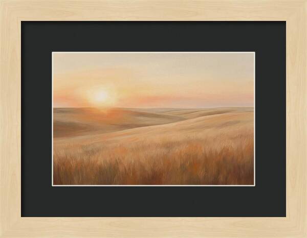 Sunset Over Vast Wheat Field