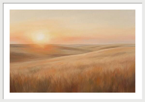 Sunset Over Vast Wheat Field