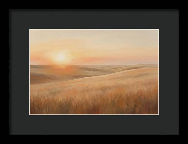 Sunset Over Vast Wheat Field
