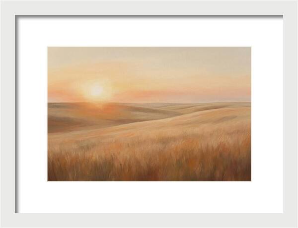 Sunset Over Vast Wheat Field