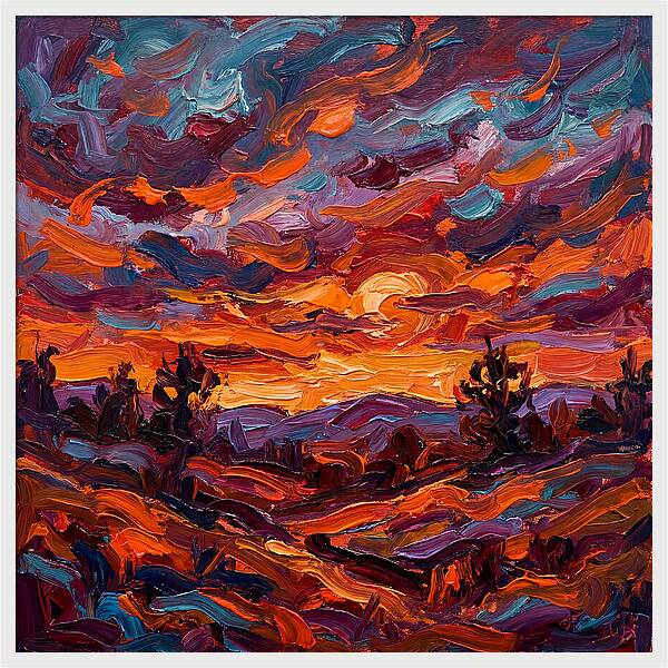 Sunset Over Vibrant Hills