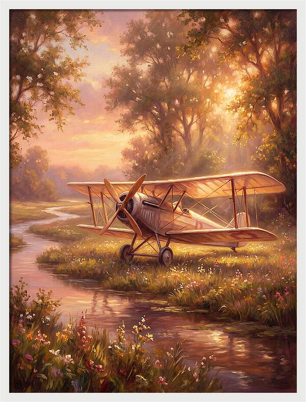 Sunset Over Vintage Aircraft