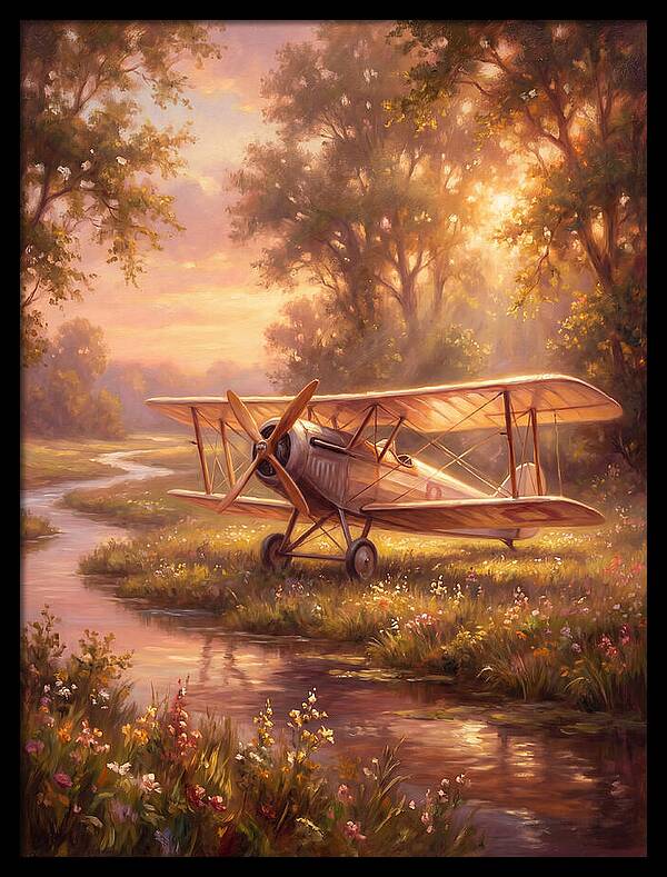 Sunset Over Vintage Aircraft