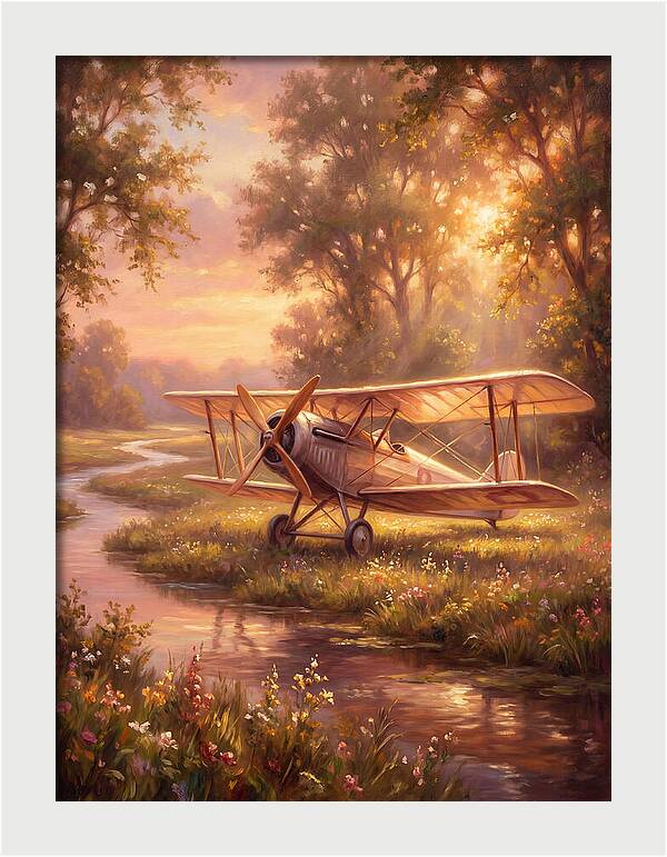 Sunset Over Vintage Aircraft