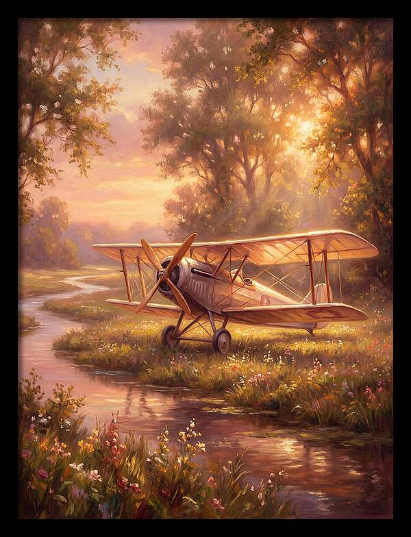 Sunset Over Vintage Aircraft