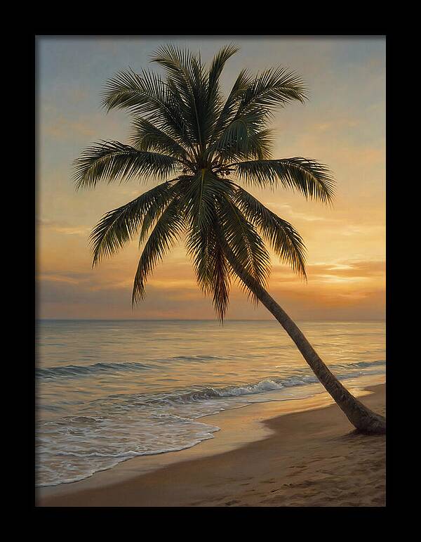 Sunset Serenity With Palm Tree