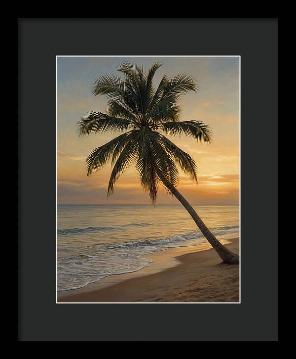 Sunset Serenity With Palm Tree