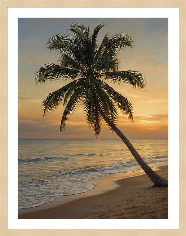 Sunset Serenity With Palm Tree