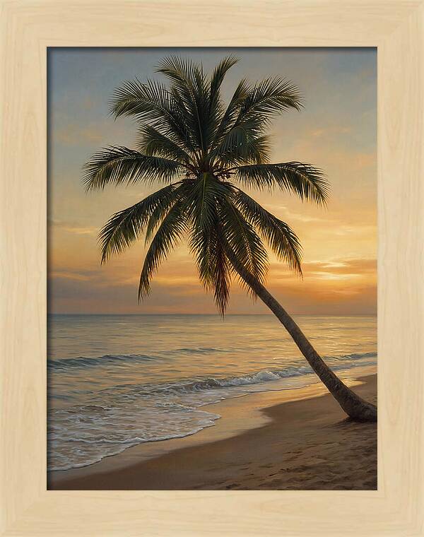 Sunset Serenity With Palm Tree