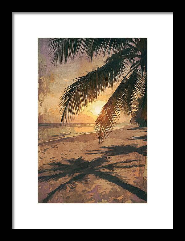 Sunset Through Palm Fronds