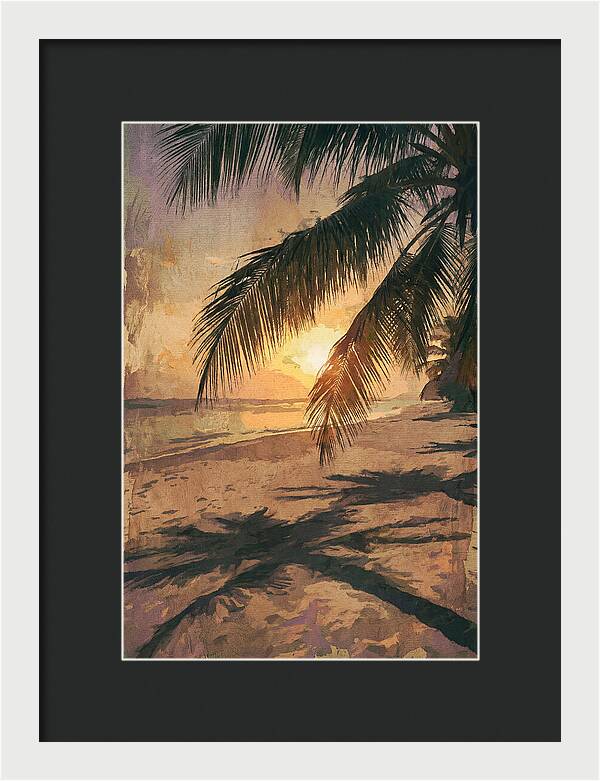 Sunset Through Palm Fronds