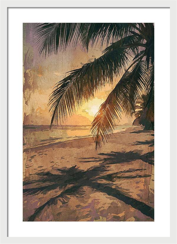 Sunset Through Palm Fronds