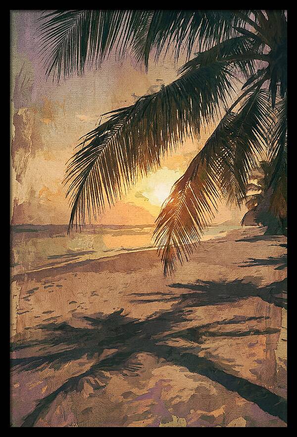 Sunset Through Palm Fronds