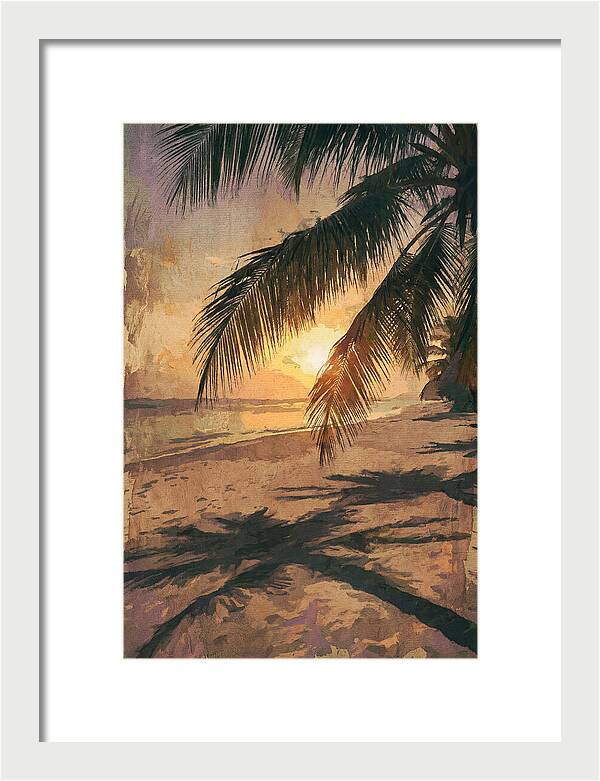 Sunset Through Palm Fronds