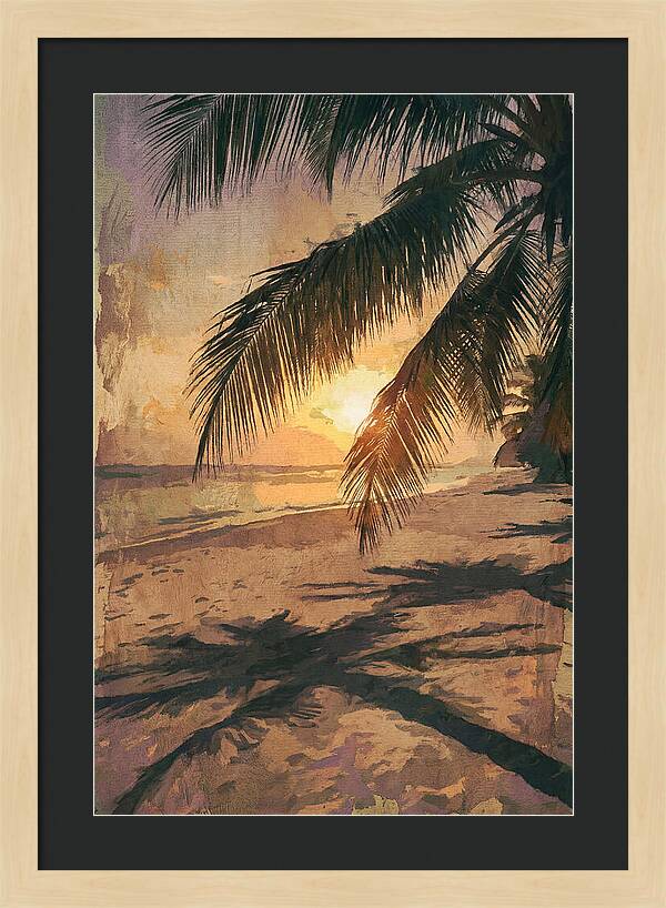 Sunset Through Palm Fronds