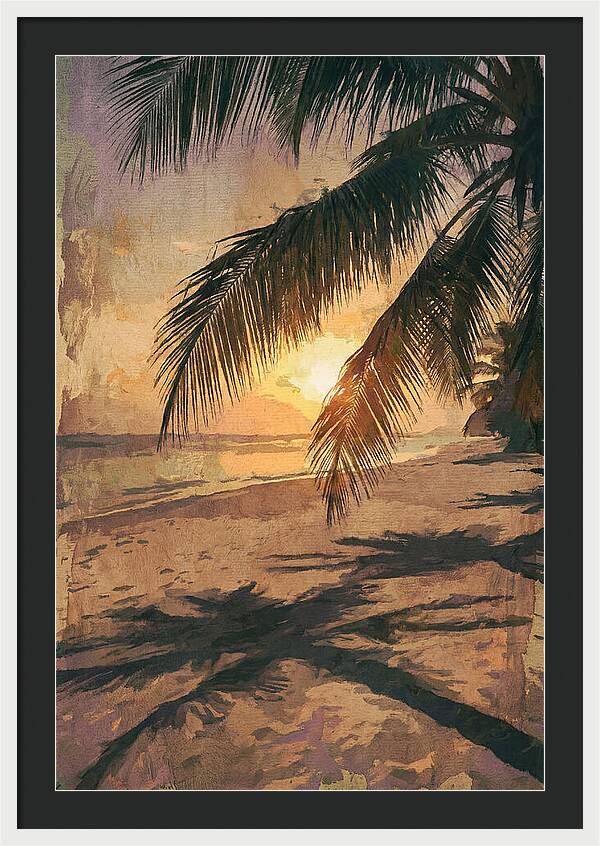 Sunset Through Palm Fronds