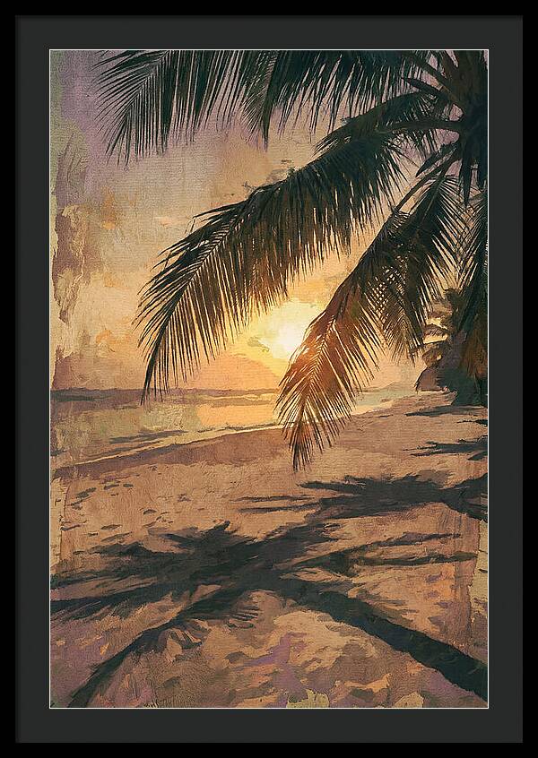 Sunset Through Palm Fronds