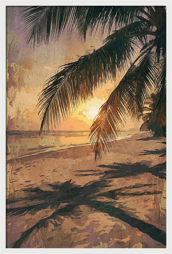 Sunset Through Palm Fronds
