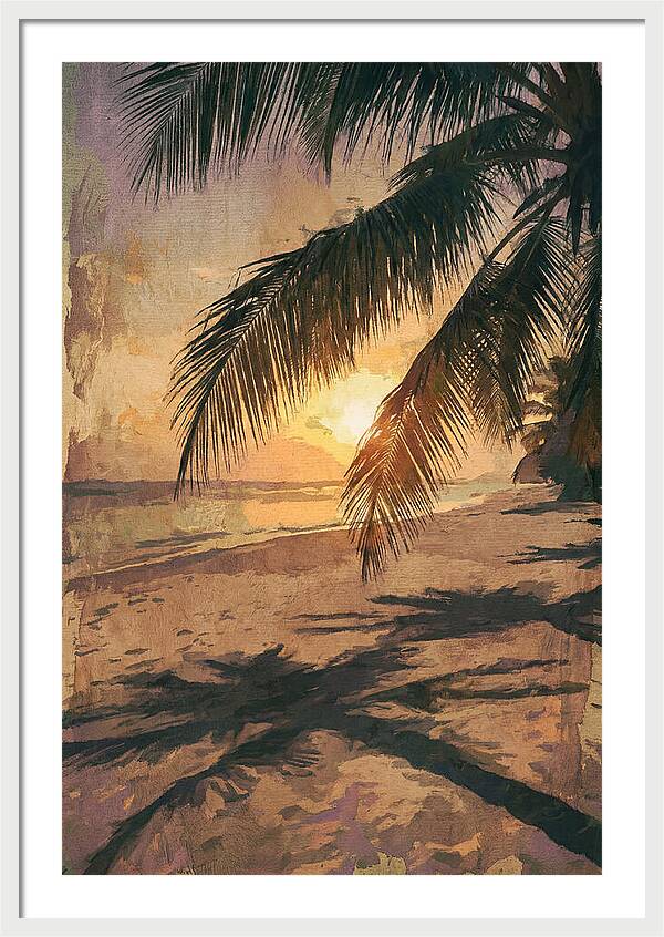 Sunset Through Palm Fronds