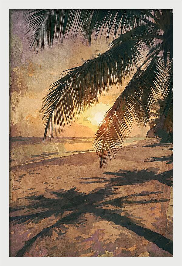 Sunset Through Palm Fronds