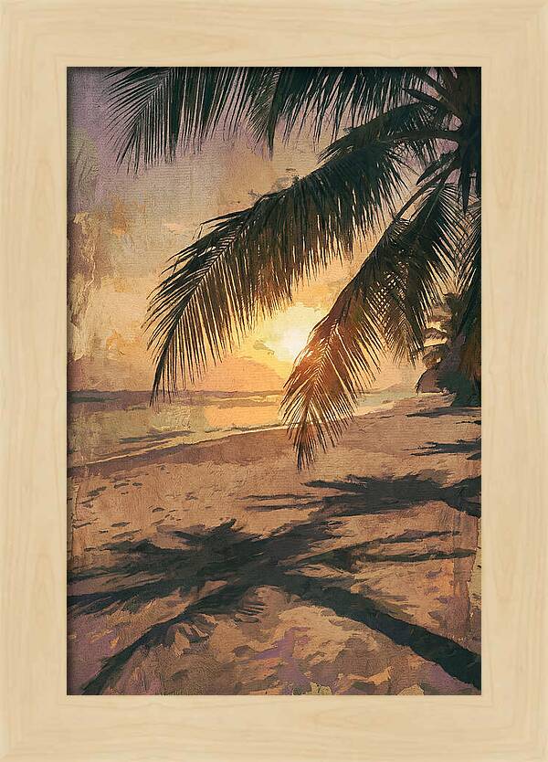 Sunset Through Palm Fronds