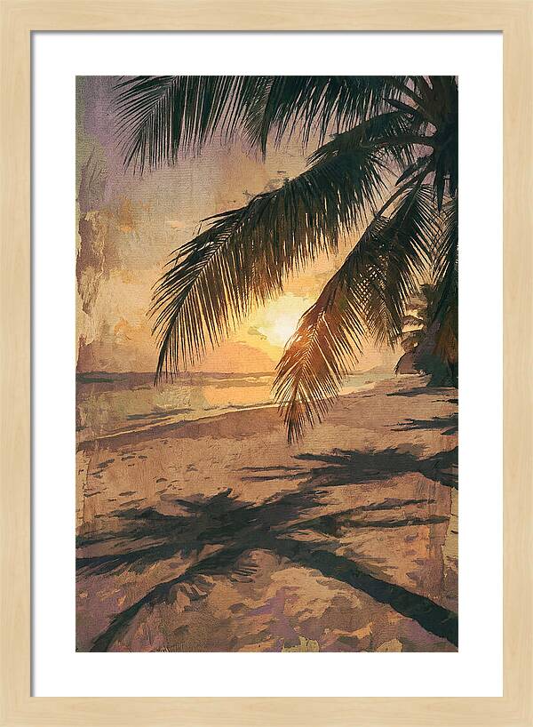 Sunset Through Palm Fronds