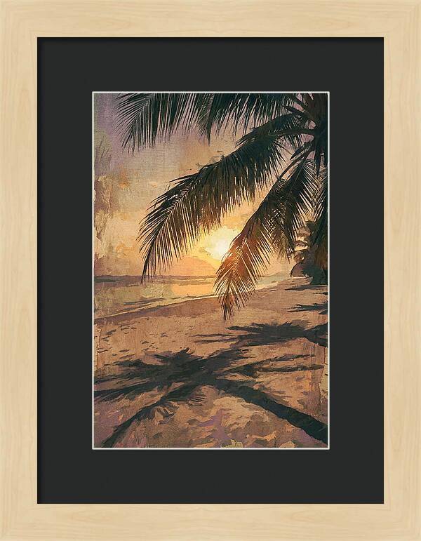 Sunset Through Palm Fronds