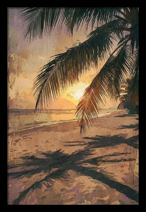Sunset Through Palm Fronds