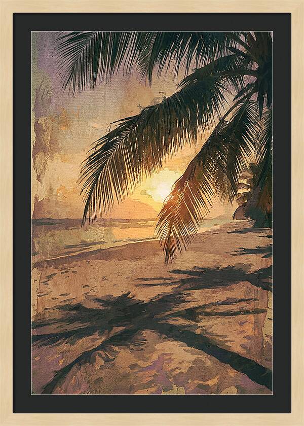 Sunset Through Palm Fronds