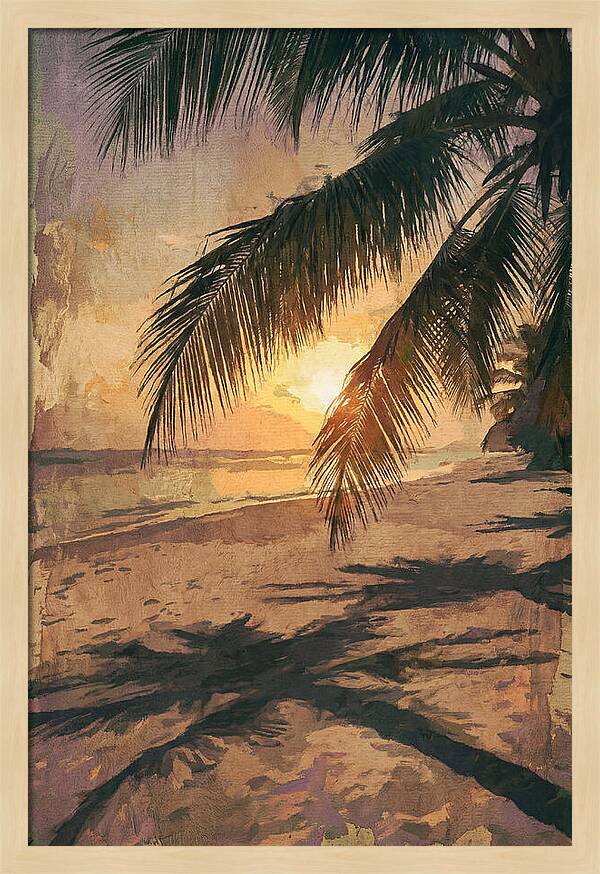 Sunset Through Palm Fronds
