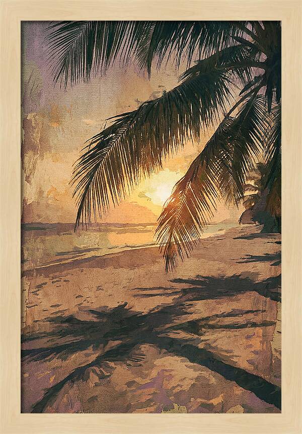 Sunset Through Palm Fronds