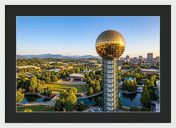 Sunsphere Over Knoxville Skyline